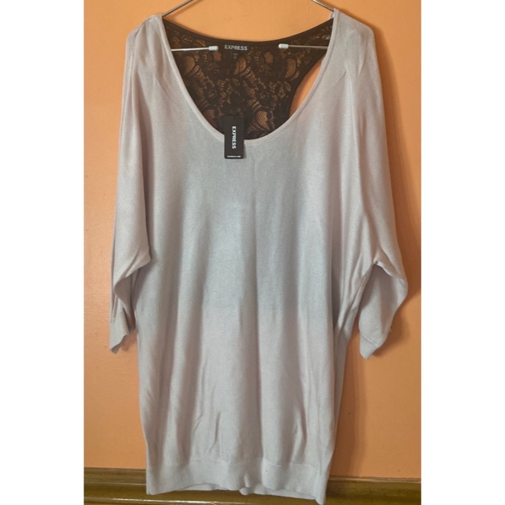 Lace Back Dolman Sweater - Picture 3 of 7